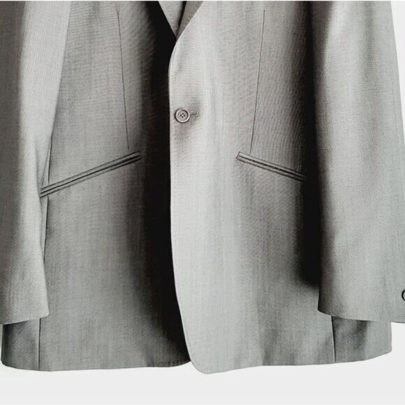 TED BAKER London Blazer Jacket Solid Gray Men's Sz 44 R - Picture 3 of 15